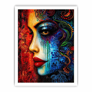 Colorful surreal portrait with ornamental patterns