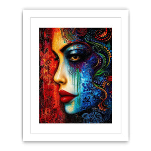Colorful surreal portrait with ornamental patterns