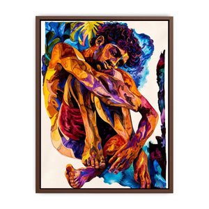 Contemplative figure in vibrant watercolor