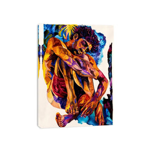 Contemplative figure in vibrant watercolor