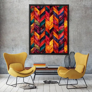 Vibrant watercolor chevron mosaic design
