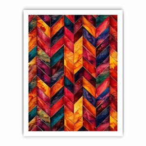 Vibrant watercolor chevron mosaic design