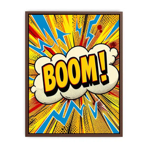 Comic explosion with bold BOOM!