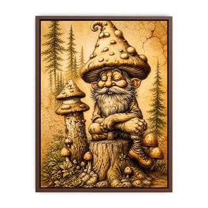 Cozy gnome in a magical woodland
