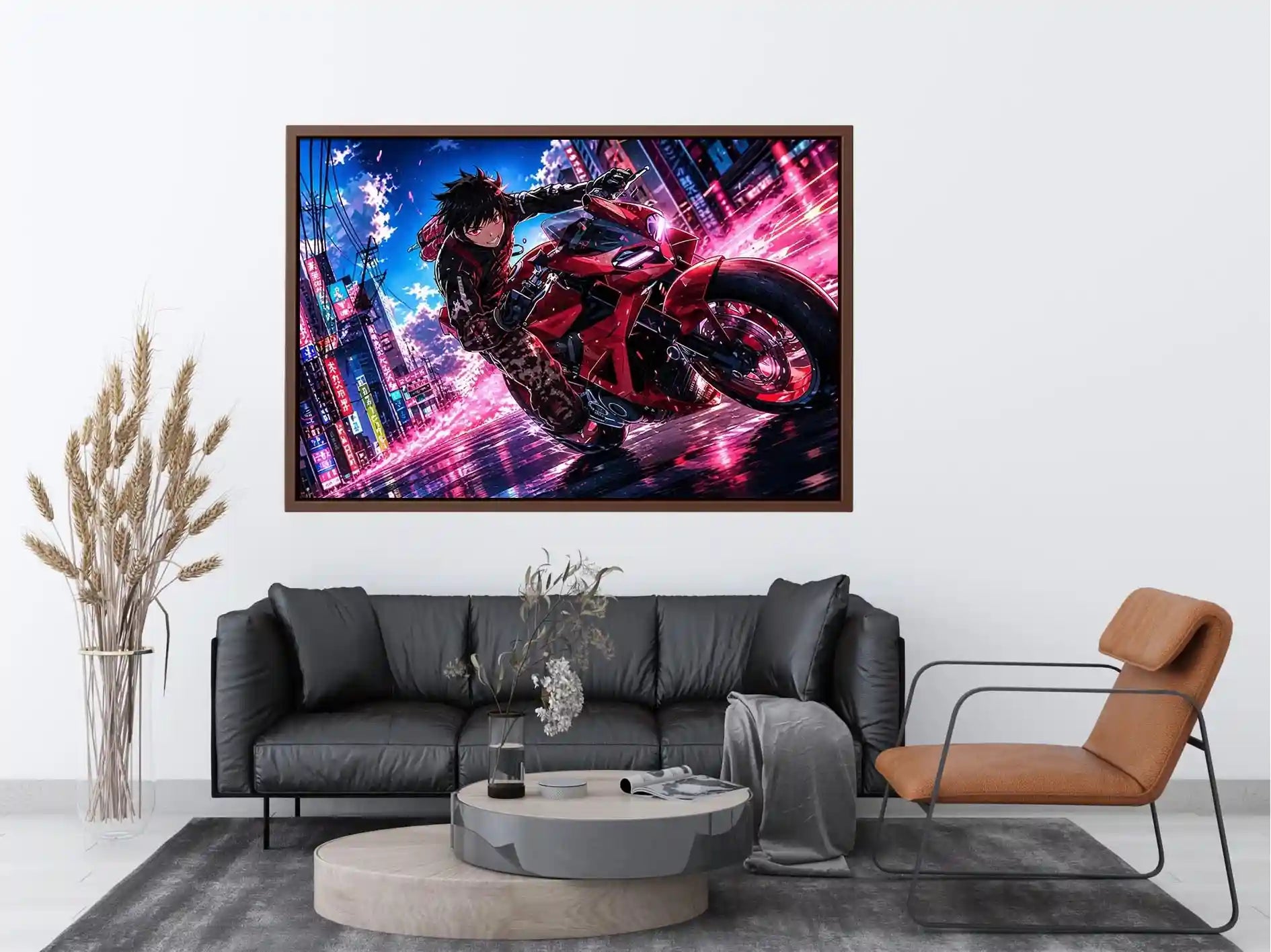 Rider in the neon rush