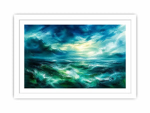 Stormy sea under luminous sky
