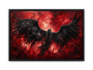 Raven in a storm of red