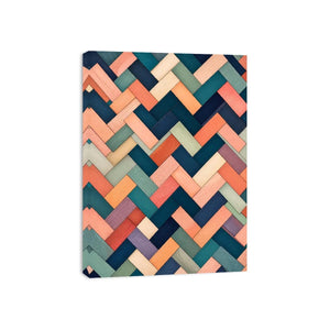 Woven geometric pattern in warm hues