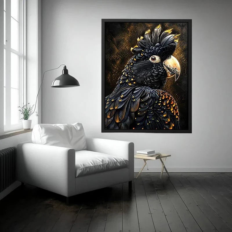 Majestic black cockatoo portrait