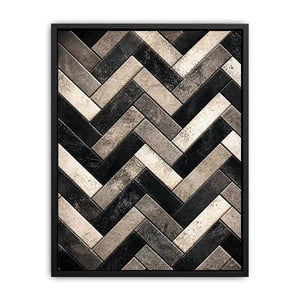 Geometric herringbone in monochrome tones