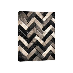 Geometric herringbone in monochrome tones