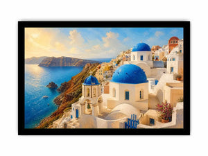 Santorini's sunlit cliffside village