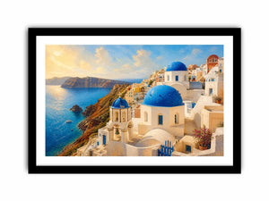 Santorini's sunlit cliffside village