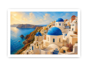 Santorini's sunlit cliffside village