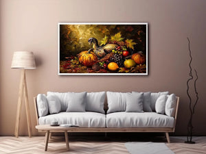 Autumn harvest still life with game bird