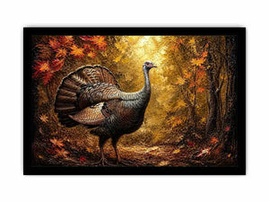 Autumn turkey in a golden forest