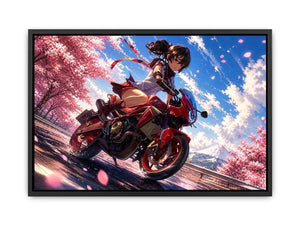Spring speedster in cherry blossoms