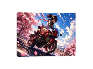 Spring speedster in cherry blossoms
