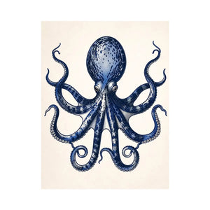 Vintage octopus illustration on cream paper