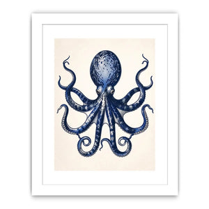 Vintage octopus illustration on cream paper