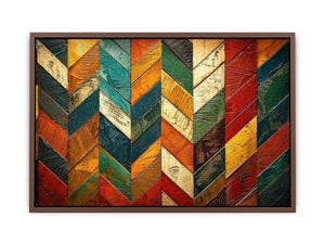 Vibrant chevron wooden art pattern