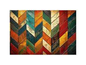Vibrant chevron wooden art pattern