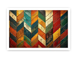 Vibrant chevron wooden art pattern