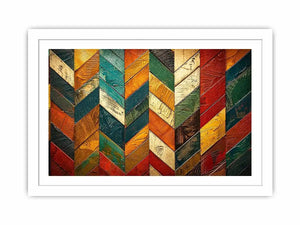 Vibrant chevron wooden art pattern