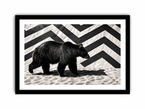 Black bear on textured sand backdrop