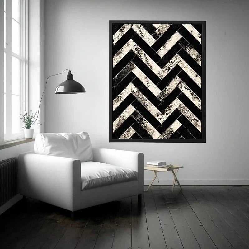Geometric chevron pattern with textured details
