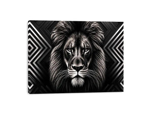 Majestic lion with geometric elegance