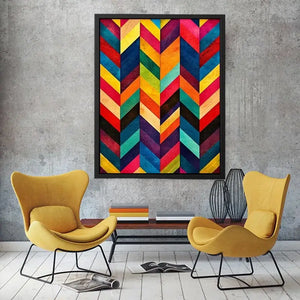 Bold chevron pattern with vibrant colors