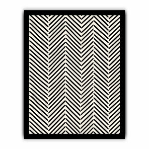 Monochrome chevron pattern on cream