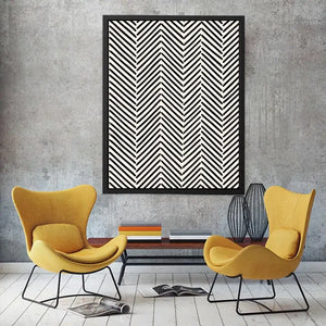 Monochrome chevron pattern on cream