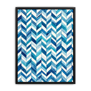 Abstract blue chevron watercolor pattern