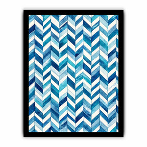 Abstract blue chevron watercolor pattern