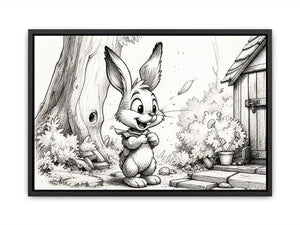 Happy bunny in a garden setting