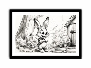 Happy bunny in a garden setting