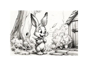 Happy bunny in a garden setting
