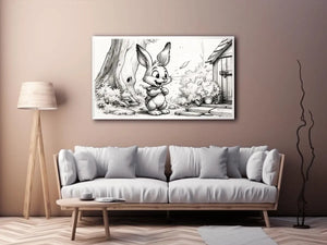 Happy bunny in a garden setting