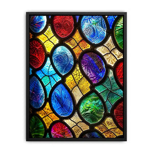 Vibrant stained glass mosaic close-up