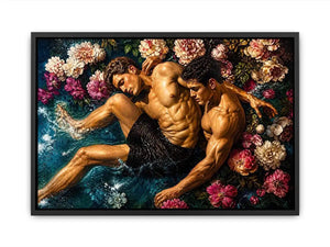 Intimate embrace in blooming water