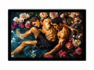Intimate embrace in blooming water