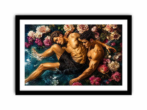 Intimate embrace in blooming water