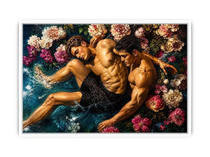 Intimate embrace in blooming water