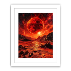 Crimson valley under a fiery sky