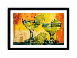 Vibrant margaritas with citrus slices