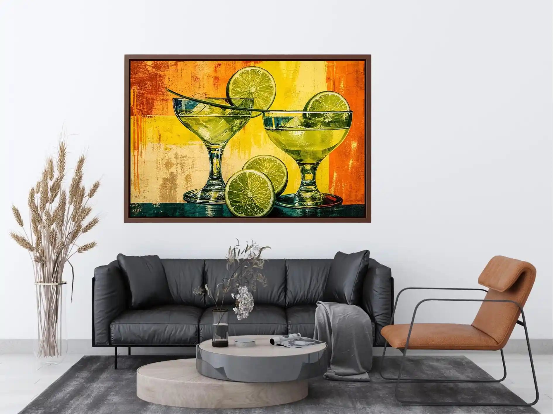 Vibrant margaritas with citrus slices