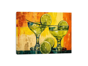 Vibrant margaritas with citrus slices