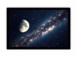 A cosmic dance of moon and stars